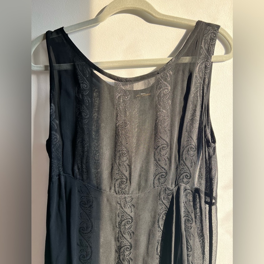 Black Sheer Midi Dress